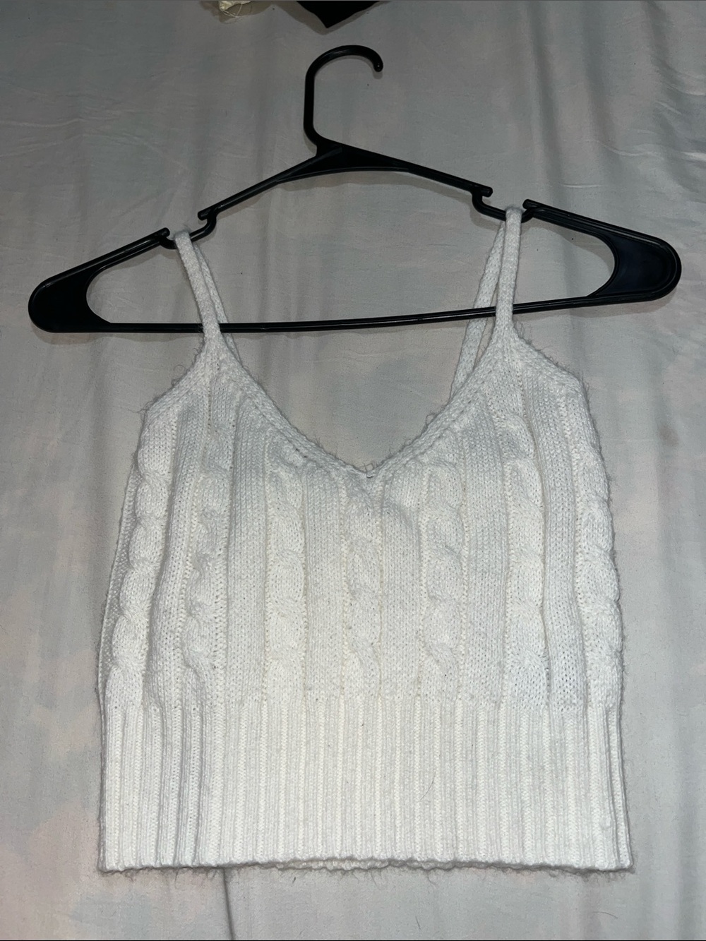 Cream Cable Knit Cropped Camisole